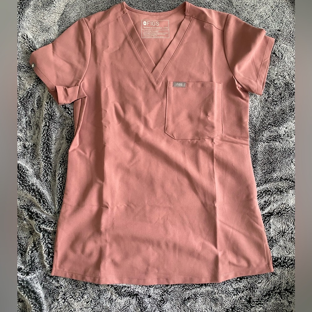 FIGS XXS Mineral Mauve Catarina Scrub top